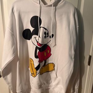 Disney Men's White Hoodie with Mickey Mouse Design